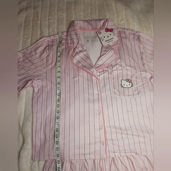 Hello Kitty Pink Striped Pajama Sleep Set – Size XL – NWT - Picture 9 of 13